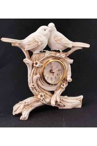Tutku Akrilik Quartz Masa Saati Çiçek Desenli