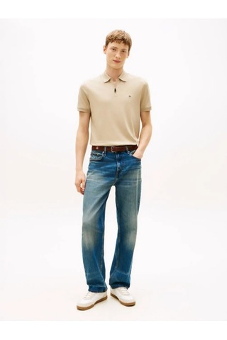 Tommy Hilfiger Mw0mw42758rbt Interlock Zip Reg Erkek Polo Tişört Bej