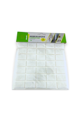 Tek-iş Yapışkanlı Sandalye Koltuk Mobilya Ayak Keçesi 20 X 30 Mm 35 Adet Beyaz