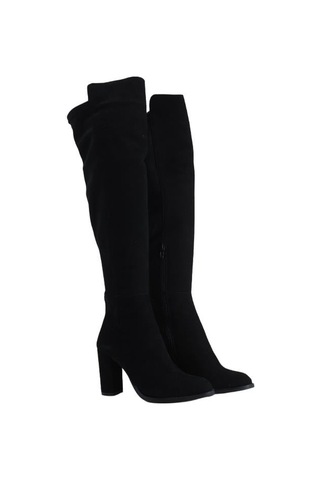 Poletto Hakiki Deri /tekstil Sıyah Çizme Topuklu 363 58 S-2160 Siyah