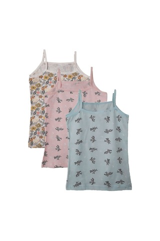 Kota 3Lü Kız Çocuk Ip Askılı Desenli Atlet Pamuklu Fanila