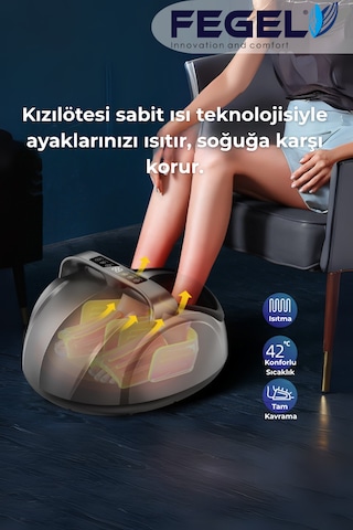 Fg-513 6d Isıtmalı Ayak Masaj Aleti, Derin Yoğurma Ve Hava Basınçlı Kumandalı Masaj Aleti Beyaz