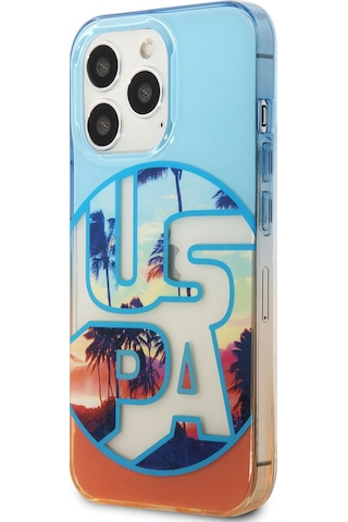 Apple Uyumlu iPhone 14 Pro Max Case U.s. Polo Assn. Color Leaf Printed Design Cover Turuncu