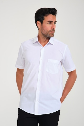 Fitmens Erkek Klasik Kısa Kol Terry Cotton Düz Hediye Kutulu Gömlek - Bey