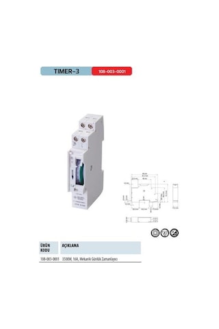 Horoz Tımer-3 Sigorta Tipi Mekanik Zamanlayıcı