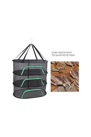 Asılı Kurutma Ağ, Fermuarı İle Örgü Kurutma Rafı, Balık Sebze Meyveleri Taç Yaprağı İçin Katlanabilir Asılı Örgü Kurutma Rafı Gri - Beyaz