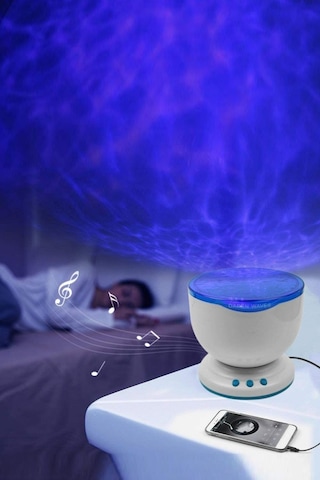 Mobgift Projeksiyonlu Okyanus Dalgaları Gece Lambası Renkli