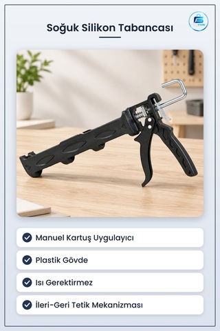 Soğuk Silikon Tabancası Plastik Gövdeli Manuel Kartuş Uygulayıcı