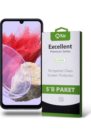 Samsung Galaxy Uyumlu M34 İle  Temperli Ekran Koruyucu Kırılmaz Cam Ekonomik 5'li Paket
