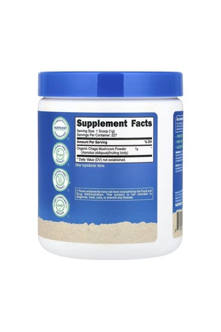 Nutricost Organic Chaga Mushroom 227 Gr. - Organik Chaga Mantarı Takviye Edici Gıda