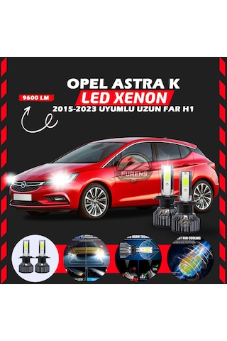 Opel Astra K 2015-2023 Uzun Far Uyumlu Şimşek Etkilii Led Xenon Pro Series H1