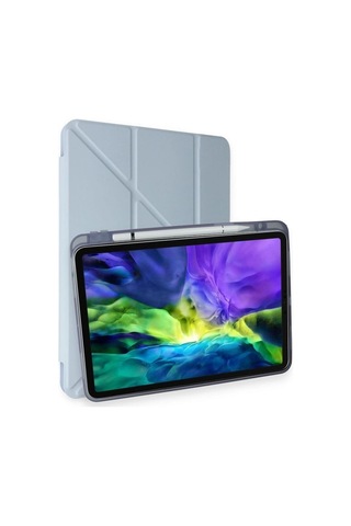 Apple iPad Uyumlu Air 4 10.9 Kılıf Kalemlikli Mars Tablet Kılıfı - Mavi