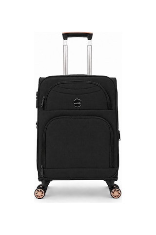Fossil Unisex Kumaş Kabin Boy Ultra Hafif Şifreli Körüklü Kendi Etrafında Dönebilen Valiz 010-03 Siyah