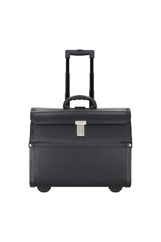 Alassio 2 Tekerlekli Pilotentrolley 46 Cm Laptop Bölmeli, Siyah, Suni Deri