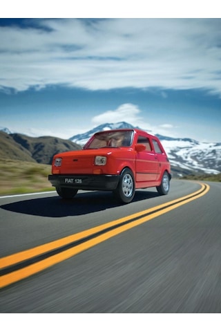 Nostaljik Metal Çek Bırak Kırmızı Fiat 126 Araba Kapılar Açılır Diğer