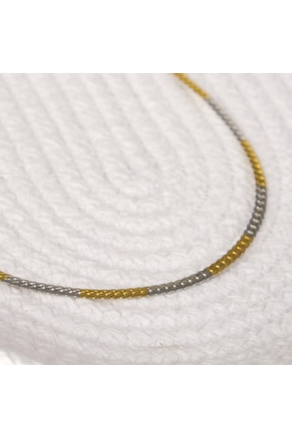 Lekka Design Kararmaz Çelik Çift Renk Erkek Yassı Zincir Kolye Çok Renkli