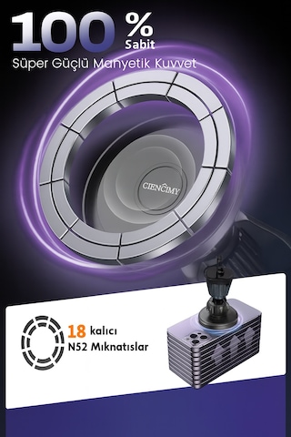 Td-h7541 Süper Manyetik Araç Telefon Tutucu 360 Dönebilen Metal Klima Menfezlerine Uygun Mıknatıslı 1