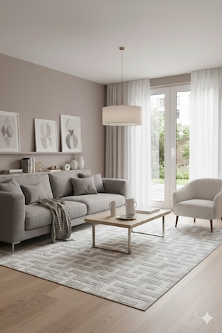 Salon Halısı 6017 Gri Kaymaz Taban Yıkanabilir Leke Tutmaz Özel Ölçü Sade Tasarım Gri - 844194840 Gri