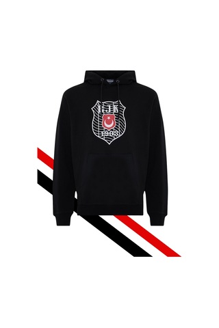 Beşiktaş Çocuk Kapüşonlu Sweatshırt Uv Kutu Siyah