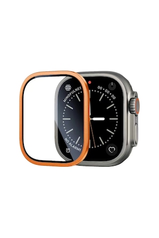 Watch Ultra 49mm Mkst Alm-01 Metal Çerçeveli Ekran Koruyucu - Gümüş