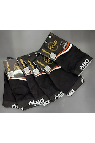 Derya Erkek Modal Süper Fit Kemerli Boxer 6 Adet Siyah