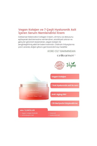 Celleanser Yoğun Nemlendirici Kırışıklık Karşıtı Kolajen Bakım Kremi 50 ML