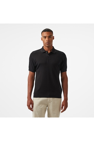 Nautica Erkek Siyah Classic Fit Polo Düz K55329t Siyah