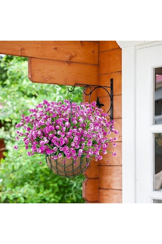 6lı Set Yapay Çiçek Sazlı Lotus Lila Renk 7 Dal Plastik 30cm
