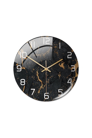 Suofeng Siyah Mermer Desenli Sessiz Saat: Modern Oturma Odası, Ofis, Yatak Odası Dekoru İçin Zaman Gösterici Siyah