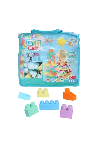 Play Blox 3004 Pastel Renkler Mega Blok Seti 133 Parça Mavi Çantalı