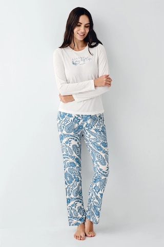Kocabey Pierre Cardin 9074-s Kadın Uzun Kol Pijama Takım Krem