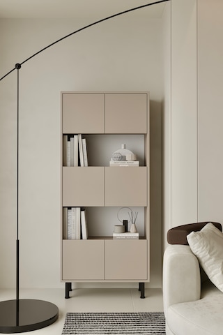 Hitit Kitaplık 175 Cm - Vitrin - Gümüşlük 100% Mdf Metal Ayak Kumtaşı