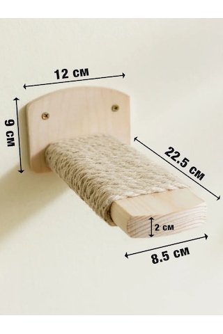 Go Cats Duvara Monte Ştiridotlu Kedi Tırnak Törpüsü 2 Basamaklı Jüt 388207956