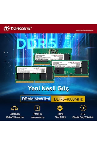 Transcend JM4800ASE-32G 32GB DDR5 4800Mhz CL40 1.1V Notebook Ram
