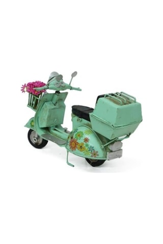 Dekoratif Metal Scooter Sepetli C1324