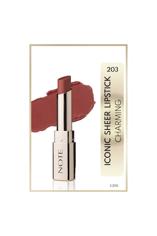 Note Cosmetics Iconic Sheer Lipstick Nemlendirici Parlak Ruj 203 Charming Nemlendirici Parlak Ruj - Nude 203