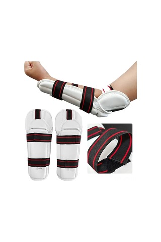 Reedark Genç Ve Yetişkinler İçin Kalınlastırılmış Pu+eva Malzeme, Ayarlanabilir Kayışlı Taekwondo, Karate, Boksa Koruyucu Kolluk Beden Boyu 156-175 Cm İçin L Boyutu Beyaz