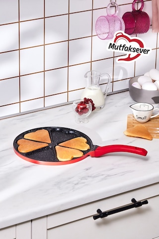 Karaca  Mutfaksever Biogranit Love Pankek Tava 26 Cm Kırmızı