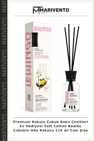 Premium Kokulu Çubuk Koku Çeşitleri Ev Hediyesi Soft Cotton Bambu Çubuklu Oda Kokusu 110 Ml Cam Şişe Çok Renkli