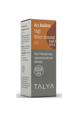 Talya Soğuk Sıkım %100 Saf ve Doğal  Acı Badem Yağı 20 ML