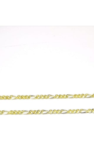 Omar Silver Unisex Extra Ince Figaro 1,9 Mm Gold Altın Kaplama 92