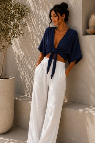 Bbbutikbasic Kadın Müslin Bağlamalı Bolero Bluz Oversize Salaş Yazlık Kimono Hırka My3535 Lacivert