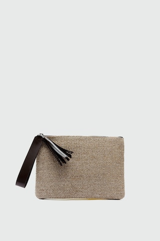 Shule Bags Juno Püskül Detaylı Hasır Clutch Çanta Kahve Kahve
