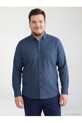 Lcwaıkıkı Classic Lacivert Regular Fit Desenli Erkek Gömlek