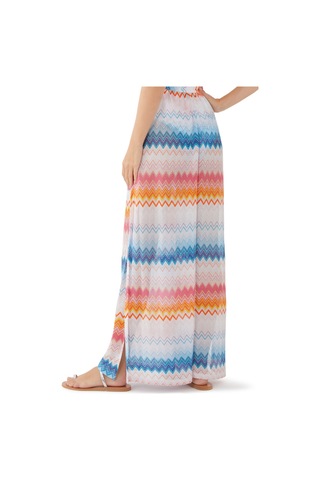Missoni Zigzag Desenli Lame Palazzo Pantolon Mavi Çok Renkli