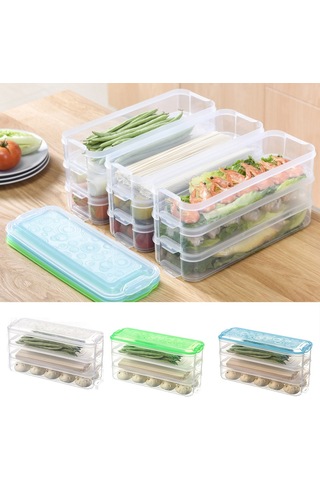 Düzenleyici 3 Katlı Yumurta Kabı Kapaklı Gıda Saklama Kabı Mutfak Aksesuarları Diğer