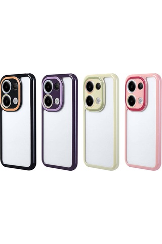 Zore Xiaomi Redmi Note 13 4g Kılıf Kamera Korumalı Renkli Kenar Ve Çerçeve Tasarımlı Msra Vitamin Kapak-m Mürdüm