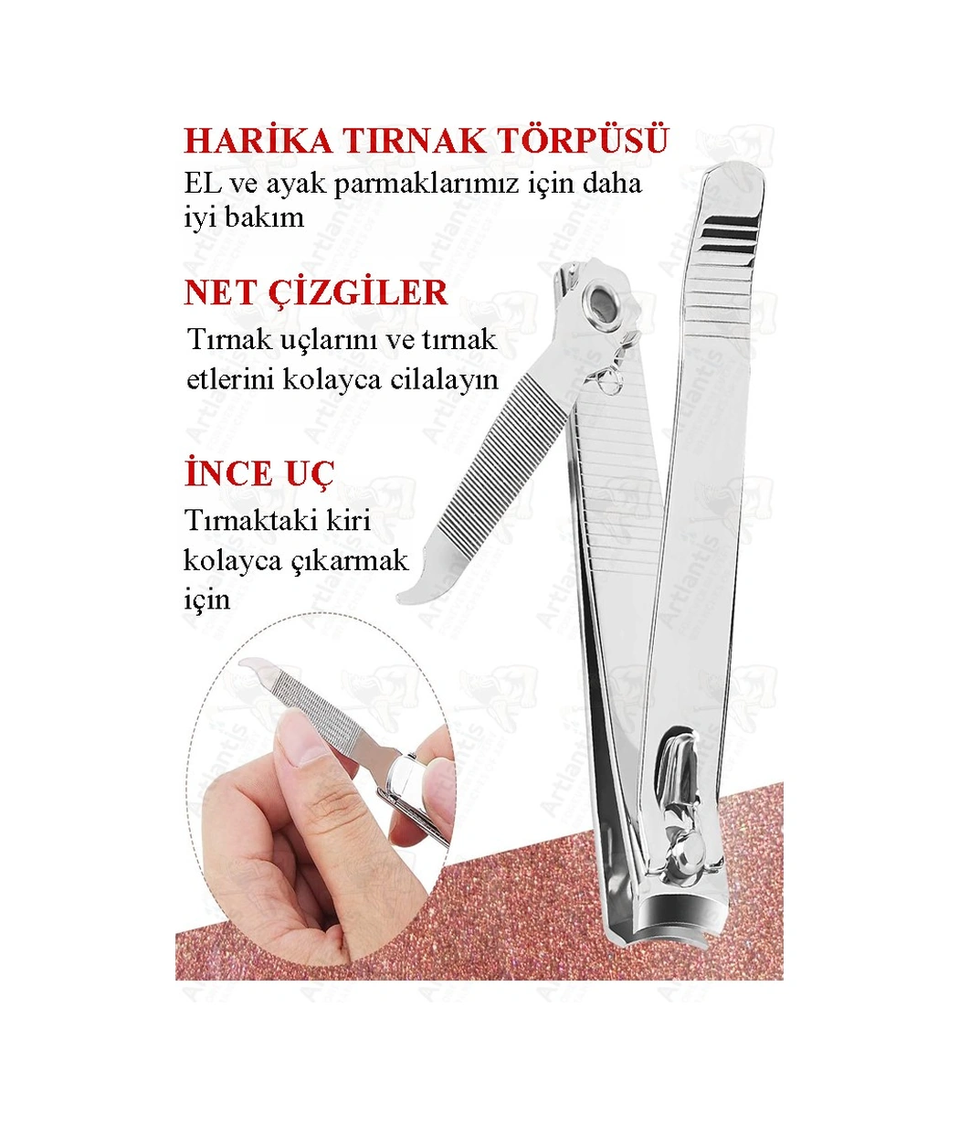 Tırnak Makası Küçük 1 Adet Premium El Ve Ayak Tırnağı Makası Törpülü Paslanmaz Çelik Hassas Kesim Erkek Kadın Çocuk