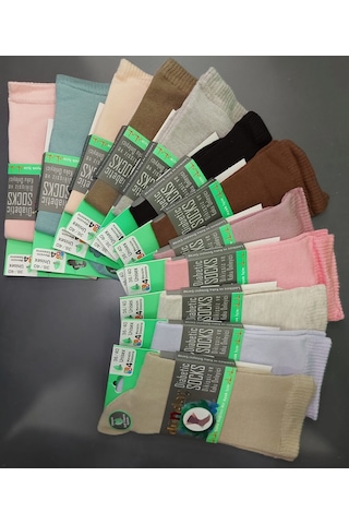 Dündar Çorap Dündar Plus 6999 Unisex Bambu Dikişsiz 4 Mevsim Çorap- 6 Adet Çok Renkli