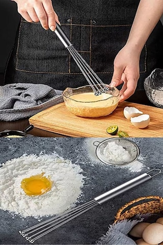 Fıre Kıng Panda Yeni Nesil Ayarlanabilir Paslanmaz Yumurta Pasta Çırpıcısı Orta Boy Gümüş